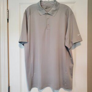 NikeGolf Tour Performance Dri-Fit Mens Silver Gray Golf Shirt XL -Mint Condition